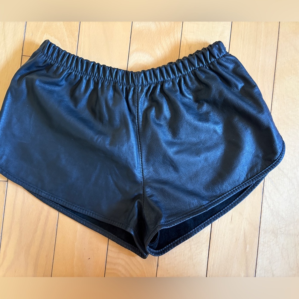 Leather gym shorts small